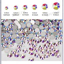 2880pcs Crystal AB Flat Back Rhinestones, Glass Rhinestones For Nail Art, Crafts, Clothing, Shoes (Crystal AB) - Crystal AB - View 3