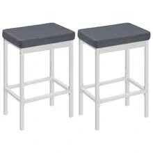 HOOBRO Bancos para Barra de Cocina WG21BY01 - Blanco y Gris - Ver 2