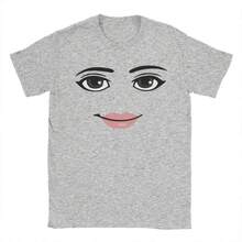 Novelty Robloxs Face Game Meme Graphic T Shirts Men Women Fashion Short Sleeve T-Shirts Unisex High Quality Tops - LH374-黑色 - 查看 8
