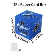 1 Set Graduation Party Paper Card Box, Red Graduation Cap Wish Voting Box, Graduation Decision Collection Box, Graduation Party Decorations, 2026 Graduation Decor, Graduation Party Supplies, Graduation Season Party Game Props, Congratulations Graduate Desktop Centerpiece, Graduation Gift Box, Graduation Party Favor Box, Money Collection Box, Message Box, Graduation Event Raffle Box - Màu xanh da trời - Xem 4