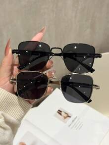 2 Pairs Men's Classic Retro Steampunk Style Fashion Glasses, Crafted Temples, Outdoor Travel Party, Street Photography Style, Daily Use - Color - View 12