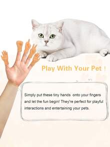 Cat Fun Toy Small Gloves Cat Finger Sleeve Mini Hand Model Silicone Small Gloves Cat Massage Tools Pet Cat Toy Gift - Multicolor - View 5