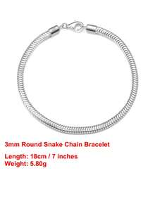 ORSA JEWELS 1 chiếc vòng tay bằng bạc 925 mạ vàng 14k, dây xích tròn 3mm hình rắn, trang sức đơn giản dành cho nữ, nam, quà tặng đám cưới, tiệc tùng, sinh nhật và Giáng sinh. Ít gây dị ứng và không phai màu. - SB100 - Xem 13