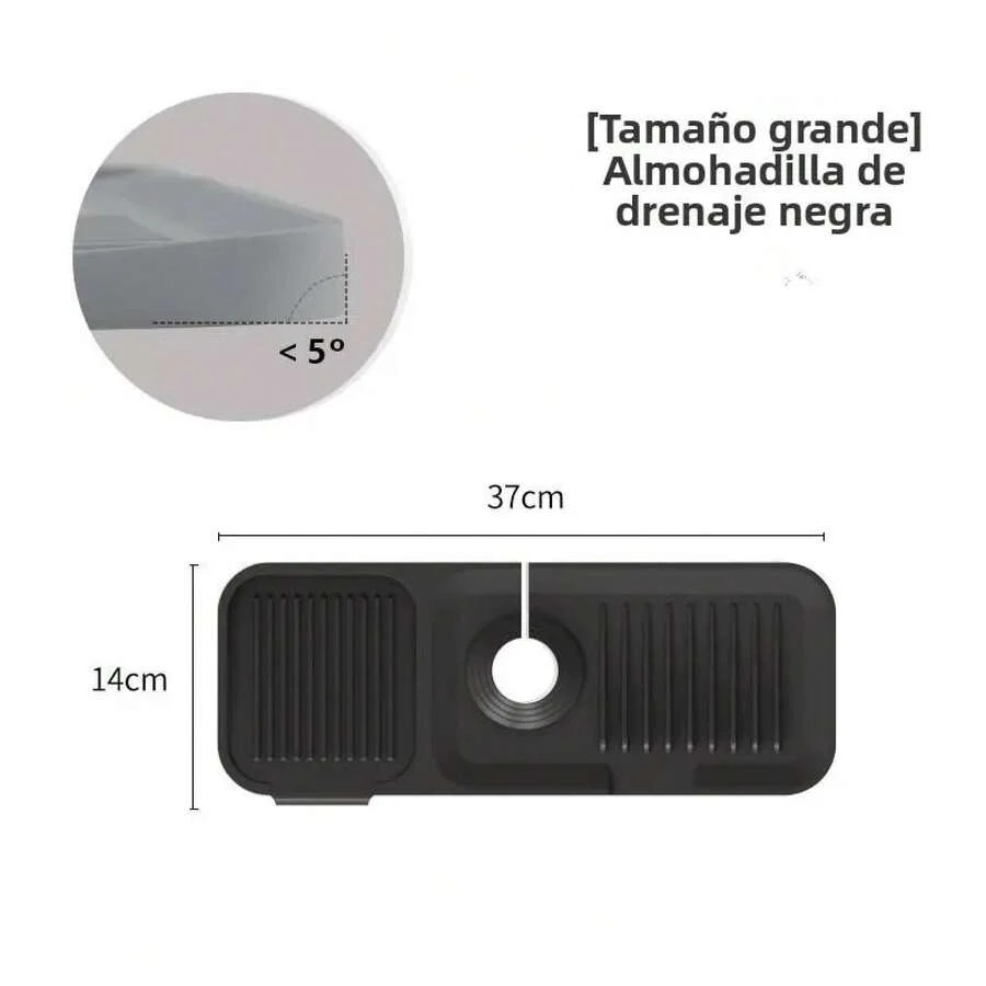 Diseño plegable y antideslizante, drenaje rápido y fácil de limpiar - Negro - Ver 1