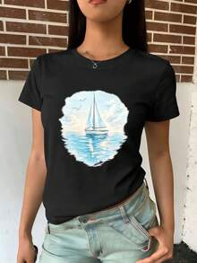 Women T-Shirts - Black - View 2