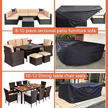 1-Pack 210D/420D Outdoor Furniture Cover Waterproof Rainproof Snowproof Dustproof Windproof UV Resistant Oxford Cloth Garden Lawn Patio Furniture Cover Black, With Storage Bag For Easy Organization And Storage - Black - View 3
