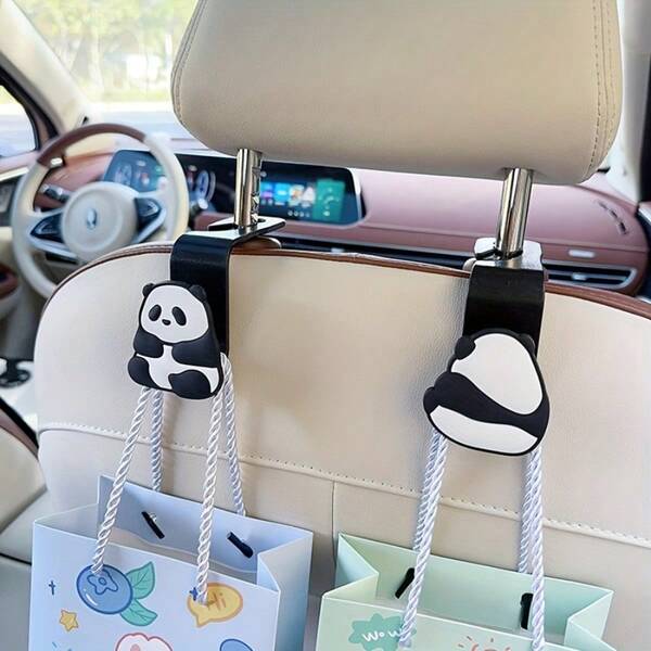 2pcs Multifunctional Car Seat Hooks, Hidden Cartoon Style Hanger For Car Interior Storage