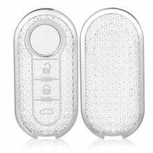 Funda de llave de coche a la moda para Fiat 500 Ducato Panda 500L Punto Lancia Musa para , llavero de coche de cuero de lujo - oro verde - Ver 14