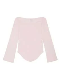 Women Summer Bell 3/4 Sleeve Crop Top Boat Neck Solid Color Slim Fit Basic T Shirts Y2K Party Top For Spring Fall - 粉色 - 查看 6