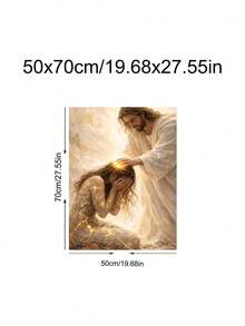 1pc Christian Art, Bible, Religious, Healed By Him,Touching The Hem Of Jesus' Garment Poster,Festival Gift,Suitable For Bedroom,Living Room,Wall Arts,Wall Decor,Home Decor,Room Decor, Canvas Wall Art, Posters, Wall Art With Frame, Optional Frame ﻿ ﻿ - 1PCS - View 26