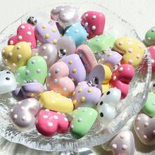 6/12pcs Polka Dot Resin Heart Shiny Cute Sewing Buttons For Sweater Knitted Cardigan Denim Jacket DIY Decoration - Multicolor - View 3