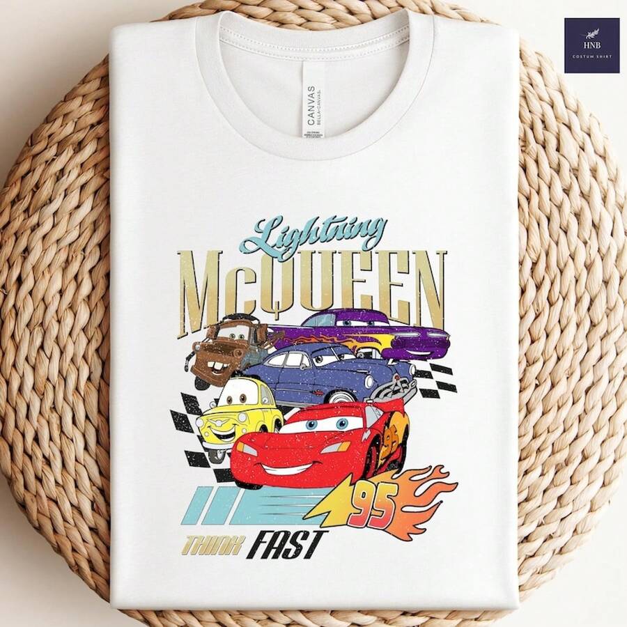 Retro Lightning Mcqueen Shirt, Vintage Disney Cars Shirt, Disney Car Shirt, Cars Theme Birthday Shirt, Cars Character, Disney Shirt--Disneys Disneyland Paris The Magic Kingdom Disneyesque The House Of Mouse Mickey Mouse Empire Modest Summer Outfits Take That T Shirt Summer Coord Tops For Women Summer Summer Clothes Women Summer Clothes Summer Tops Summer Tops Women Summer Co Ord Summer Top Summer Outfits White Top Black Top Holiday Outfits For Women Tops For Women Summer Holiday Gifts Valentine's Day Gifts Earth Day Gifts Oktoberfest Gifts Summer Bank Holiday Gifts - White - View 1