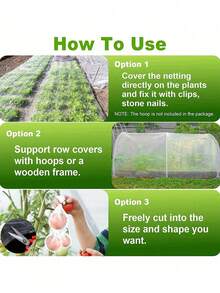 1 Pack 60 Mesh Insect Net, Made Of Polyethylene, Easy To Cut, Transparent Mesh, Fruit Covering Protection Net, Greenhouse Plant Protection Net, Greenhouse Insect Proof Net, Plant And Fruit Protection Film - Multicolor - View 6