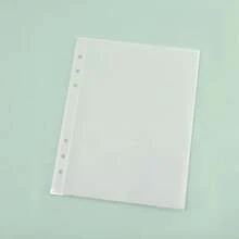 A5 A6 A7 10PCSTransparente archivador cuaderno 6 agujeros hoja suelta DIY bolsa para documentos carpeta anillos PVC carpeta de encuadernación de almacenamiento - A7 normal 2 cuadrículas - Ver 11