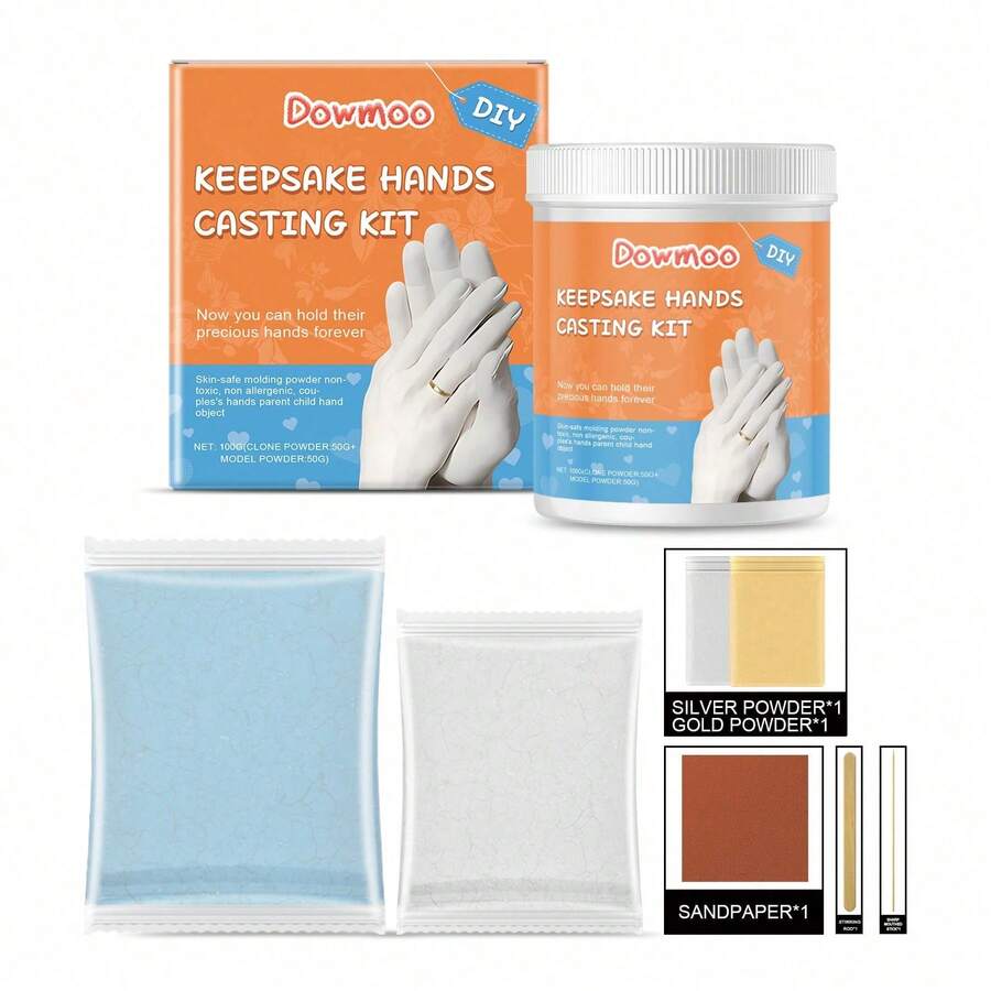 Kit de Modelo 3D de Yeso Dowmoo, Polvo para Moldes de Mano, Polvo para Clonación, Polvo para Creación de Moldes de Mano 3D, Molde de Mano de Yeso - 1 - Ver 1