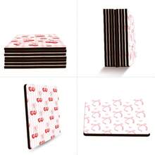 4pcs/Set Fruit Cherry Themed Square Wooden Coasters, Heat Resistant Non-Slip Tabletop Protective Pads, Suitable For Home, Office, Cafe, Party Decor, 2D - Multicolor - View 7
