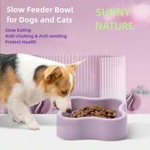Silicone Slow Feeder Dog Bowl, Non-Slip Pet Food Bowl For Small &Amp; Medium Dogs Cats, Interactive Slow Eating Bowl, Puzzle Toy For Pets Food Training, Healthy Eating Aid, Anti-Choking - 1 lít - Xem 2