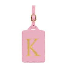 MIYIN 時尚個性化行李吊牌，中性款，適用於行李箱、手提包、旅行包，附名片與隱私蓋 (A~Z)，26個字母行李吊牌－返校必備，簡約優雅字母行李吊牌，旅行配件，旅行必需品，旅行收納 - 粉色 - 查看 24