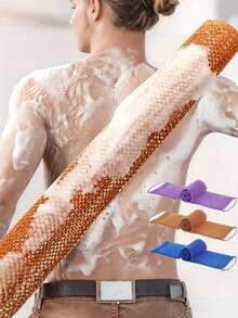 African Exfoliating Mesh Bath Towel Set, Double-Sided Soft & Hard For Deep Cleansing, Body & Back Scrubber, Nylon Mesh Bath Sponge With Rope, Quick Lathering For Smooth Skin, Essential For Bathroom Daily Bathing - Scrub Strip 1 - View 6