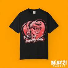 LOVELY DAY - -Inspired Character Laughing Explosion T-Shirt |   Retro Doll Graphic Tee - Black - View 5