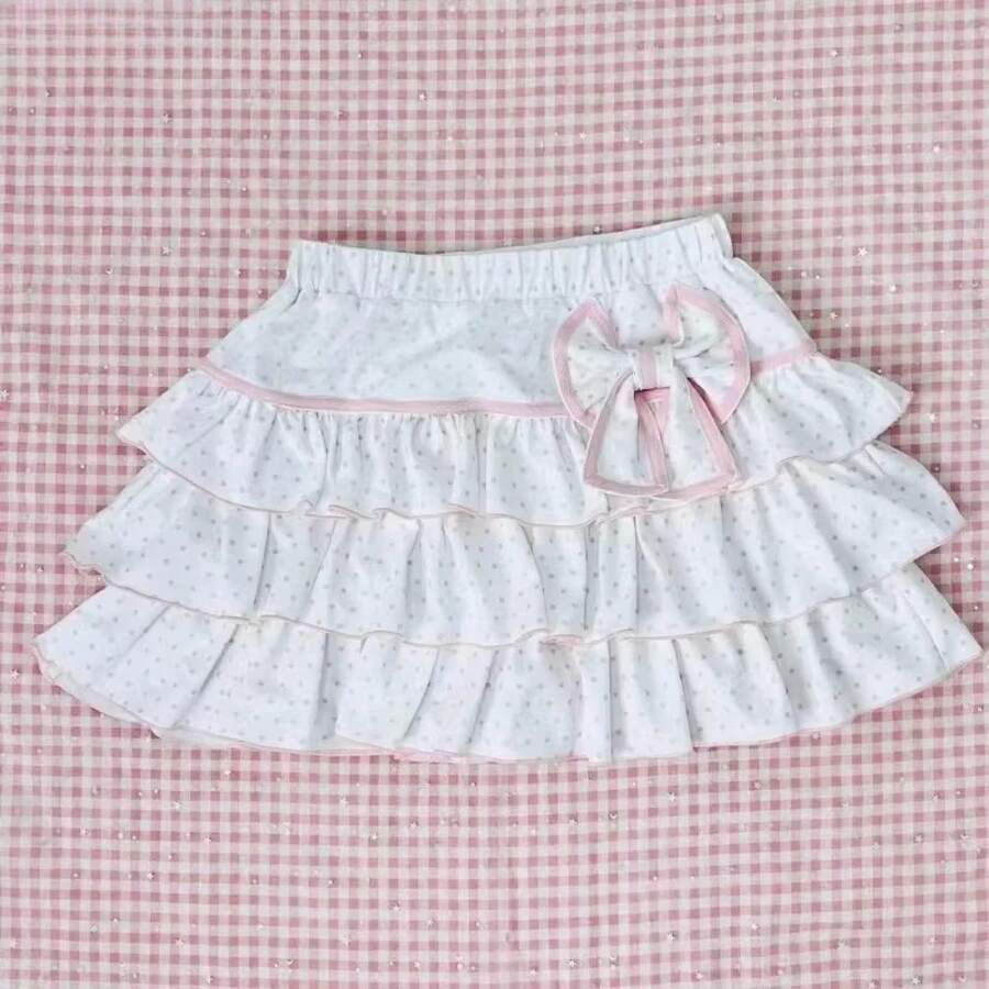Mini Faldas para Mujer dulce lindo Jupe moda verano japonés 2025 Faldas Mujer De Moda arco lunares volantes Y2k Falda - 1705 - Ver 1
