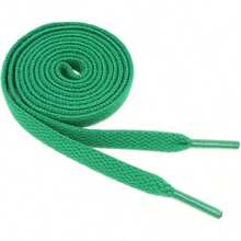 Flat Shoelaces 516 Wide Solid Color Strings Athletic Sneakers Boots Shoes - 2772 Length Shoe Laces US8E - 54" (137 Cm) + Green - View 7