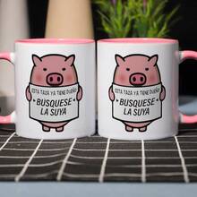 [24h Shipping From MX] 1 Funny Pig Design Mug With Sayings, Tea Mug, Suitable For Tea And Drinks, Novelty Gift For Birthday, Valentine's Day, Mother's Day Gift, Coffee Mug For Home Decoration, Summer Drinkware. - 圖片1 PCS - 查看 3