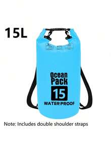 500D Nylon Waterproof Dry Bag With Adjustable Shoulder Strap, Ideal For Beach, Rafting And Hiking. Large Capacity Suitable For Summer Vacation, Swimming Pool And Outdoor Activities, Unisex Durable Waterproof Swim And Beach Bag - Black - View 13