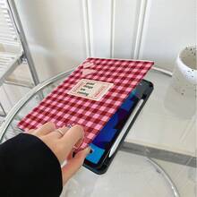 1 chiếc bao da máy tính bảng họa tiết kẻ caro hồng hình quả anh đào và trái tim, có chân đế xoay đa góc và khe cắm bút cảm ứng, tương thích với iPad Air 13 (M3 2025)/ Air 11 (M3 2025)/ 11 (A16 2025), Galaxy Tab S10+/S9/A9, Pad, MatePad, Pad, Honor Pad, Xiaoxin Pad - Nhiều màu - Xem 3