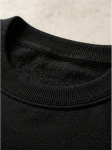 Women's Queen Crew Neck Sweatshirt And Sweatshirt Set - Unisex Printed Fleece Set - Autumn/Winter - 黑色 - 查看 4