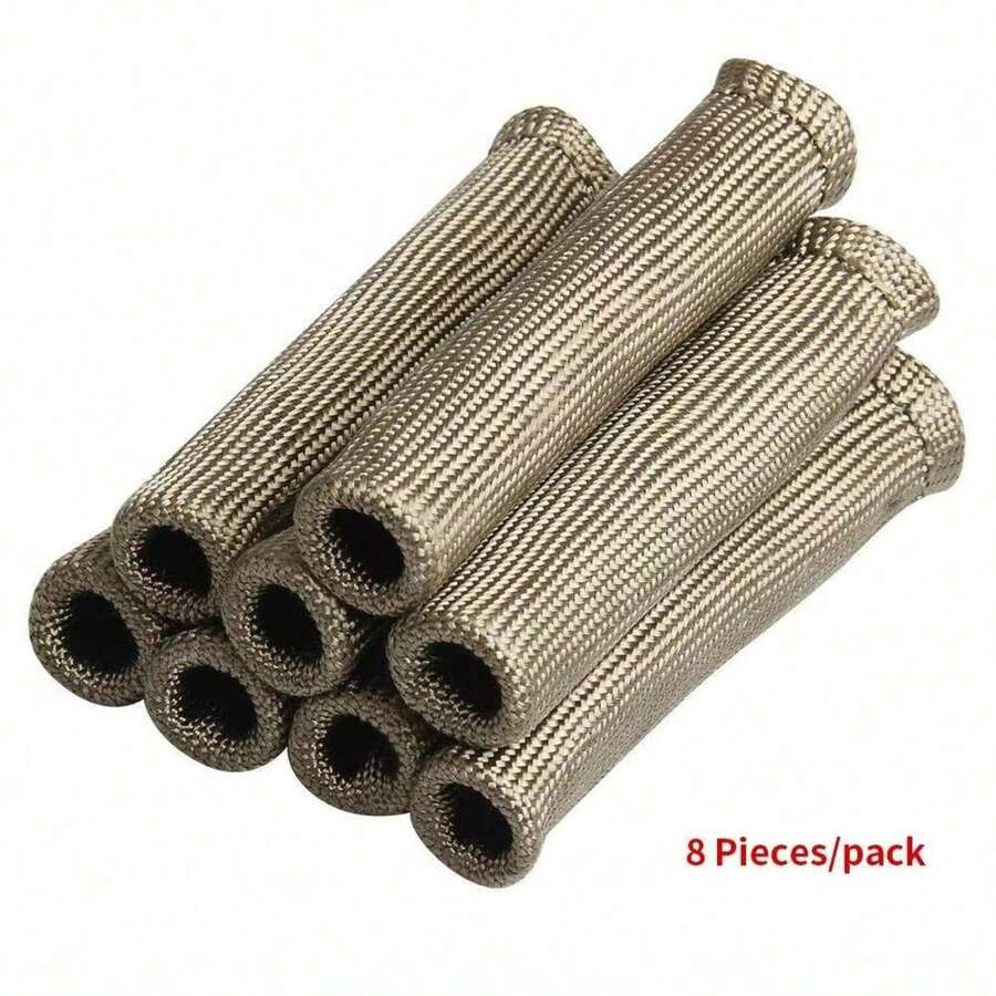 Bộ 8 chi tiết gồm tấm chắn nhiệt bugi, ống bọc dây, chụp bugi và băng keo chịu nhiệt độ cao 2500°F. - A - Xem 1