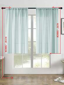 1pc/2pcs Light-Transmitting And Anti-Hook Crown Yarn, Top Rod Installation, Comfortable Hand Feel, Smooth Yarn Curtain, Anti-Scratch Window Yarn Suitable For Living Room, Bedroom, Balcony, Bay Window, Study Decoration Curtain - Green - View 51