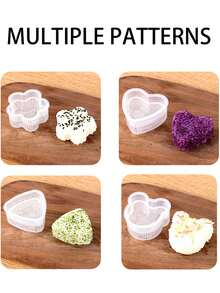 1pc/4pcs/5pcs/6pcs DIY Bento Box Mold, Sushi Mold, Plum Blossom Shaped Mold, Rice & Vegetable Roll Mold, Triangle Rice & Vegetable Roll Mold, Creative Sushi Rice & Vegetable Roll Mold, Rice & Vegetable Roll Mold, Creative Shaped Mold, Triangle Rice & Vegetable Roll Mold, Heart Shaped Mold, Seaweed Rice Cake Mold, Suitable For Daily Use, Applicable For Home, Kitchen, Restaurant - View 6