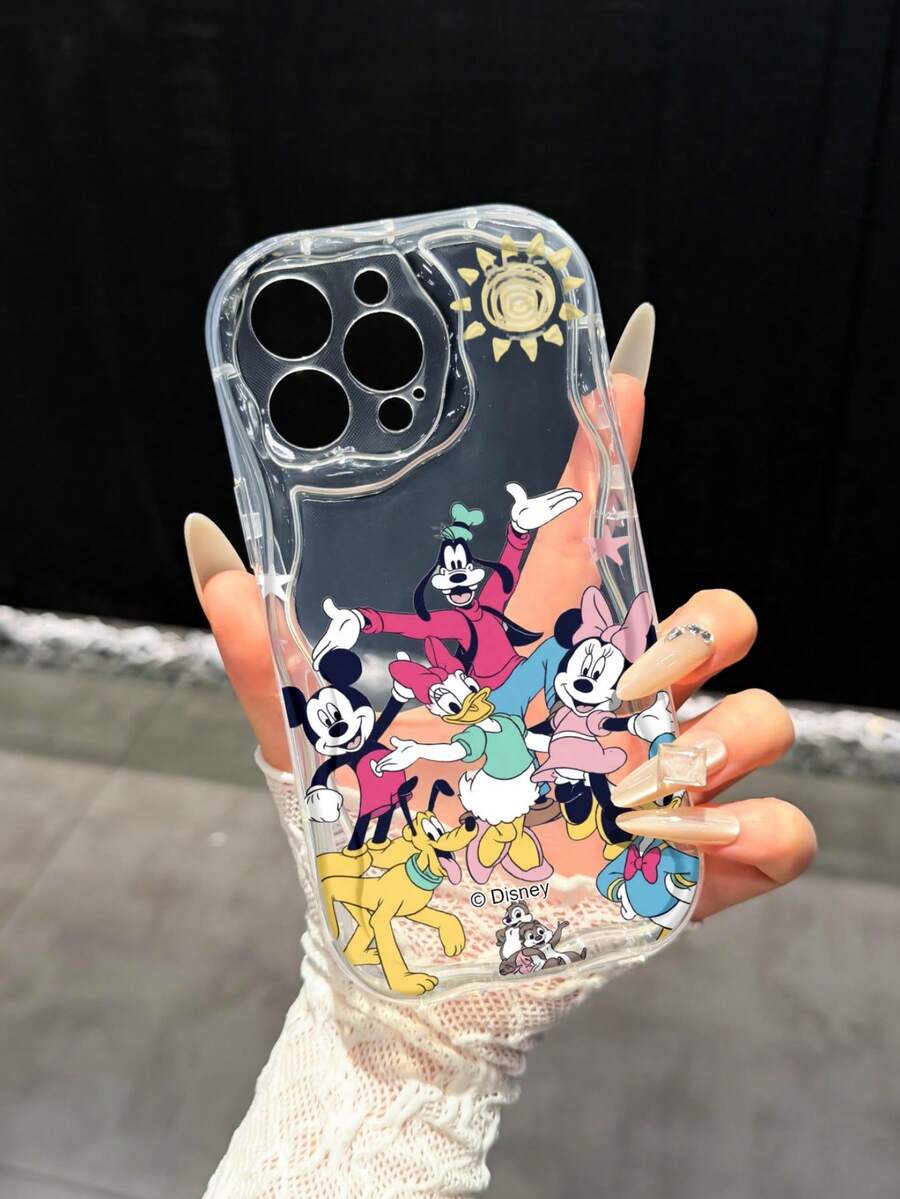 Miniso Ốp lưng điện thoại trong suốt viền lượn sóng hình Mickey & Minnie của Disney, tương thích với iPhone 17 Pro Max, 17, 16 Pro Max, 15 Pro Max, 16 Pro Max, 14, 13, 12, 11, 13 Pro, 12 Pro, 16 Plus, thiết kế hoạt hình dễ thương dành cho các bạn nữ. - Nhiều màu - Xem 1