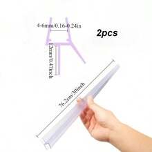 Shower Screen Seal Strip For 2pcs 30inch(76.2cm)_4~6mm(0.16-0.24inch) Glass, Shower Seal Strip For Straight Glass Up To 12mm->17mm->23mm Gap, Transparent Shower Seal Strip Replacement - Colourless - View 9