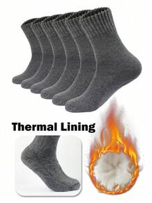 1/3/5/10/20 Pairs Women's Winter Ribbed Fleece Mid-Calf Socks, Thick Soft Fluffy Warm, Home Sleep Floor Socks, Daily Commute, Christmas Back To School Gift - Multicolor - View 5