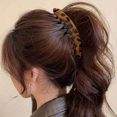 2pcs New Retro Banana Hair Clips, Suitable For High Ponytail, Fit For Dates, Parties And Work Outfits