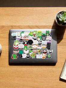 200PCS Vibrant And Whimsical Halloween Stickers Featuring Colorful Monster Faces, Grinning Jack-O'-Lanterns, And Positive Quotes For Festive Decorations For Business And Dail - View 6