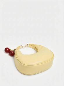 Bolso de Hombro/Axila para Mujer, Casual, Minimalista, Espacioso, Ligero y Versátil - Amarillo mantequilla - Ver 4