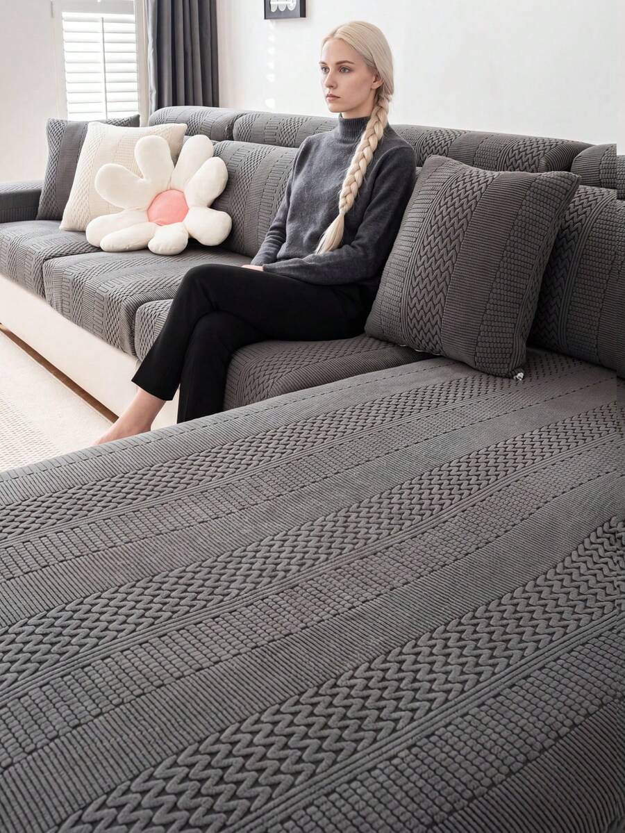 1 tấm bọc ghế sofa co giãn, chống trượt, phủ toàn bộ bề mặt, bọc đệm sofa đa năng dùng được cả bốn mùa, vải dày dặn, có thể giặt máy, chống bụi, thân thiện với thú cưng, phù hợp cho phòng ngủ, văn phòng, phòng khách, sofa hình chữ L và sofa 1/2/3/4 chỗ ngồi.