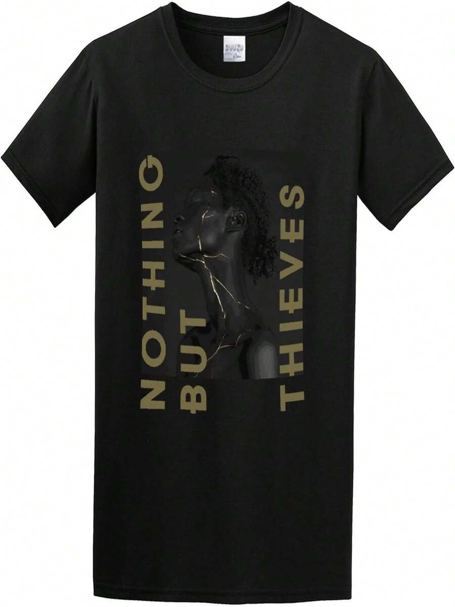 Nothing But Thieves Broken Machine Basic Simplicity College Style Super Black T-Shirt - Black - View 1