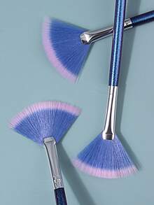 Cọ tán phấn highlight hình quạt mới, cọ nền không đường may, cọ đắp mặt nạ, cọ trang điểm chuyên nghiệp, lông mềm, dụng cụ trang điểm đa năng tạo khối và đánh má hồng. - Màu xanh hải quân - Xem 5