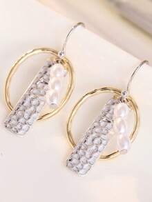 Pendientes hechos a mano con diseño vintage martillado para mujeres, sencillos y elegantes, adecuados como regalos de vacaciones y joyas versátiles - Multicolor - Ver 8