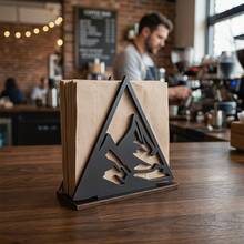 1 pieza Soporte de caja de pañuelos de estilo nórdico con silueta geométrica de madera, diseño minimalista negro para decoración de comedor, cafetería y mesa - Multicolor - Ver 10