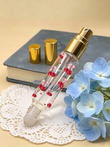 便攜式旅行迷你可重複填充香水噴霧瓶 (10ml) - 2合1雙端設計結合滾珠與噴霧功能。飾有櫻桃與蝴蝶結圖案，展現優雅美感。 - 彩色 - 查看 7