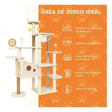 Casa Mueble Rascador para Gatos Torre Multinivel 170 Cm Árbol Poli Pets Color Beige - Beis - Ver 9