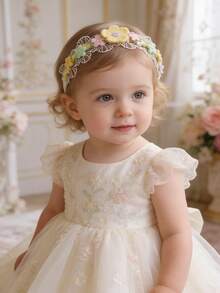 3pcs/Set Cute Colorful Embroidered Daisy & Butterfly Decor Retro Floral Baby Headbands - Multicolor - View 5
