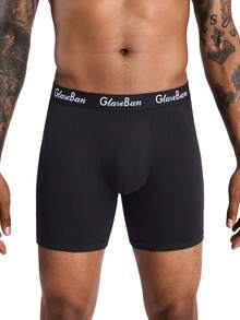 1 chiếc quần boxer nam màu đen dáng lửng, đồ lót nam thoải mái mới. - màu đen - Xem 6