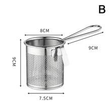 Cesta de acero inoxidable 304 para freír, colador multifuncional colgante, filtro de aceite, malla coladora para olla caliente, para cocina - A - Ver 10