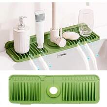 Silicone Sink Mat, Anti-Splash With Quick Drying, Ideal Protector For Stone Sinks In Kitchen And Bathroom - Gray - View 2